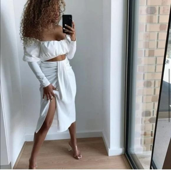 ZARA WHITE PAREO SKIRT - Picture 4 of 13